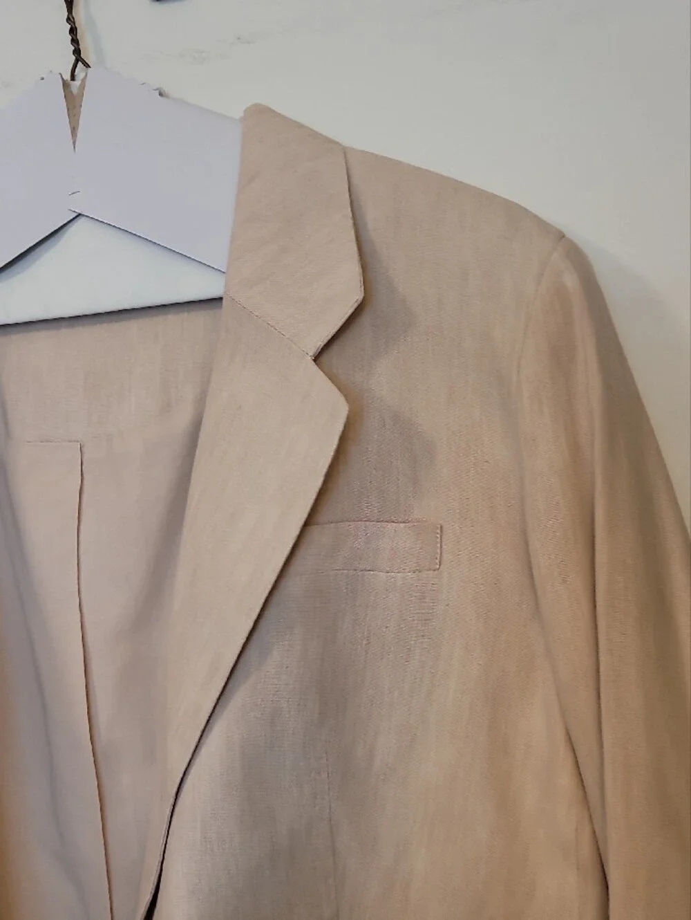 Women's Beige Single-Button Blazer